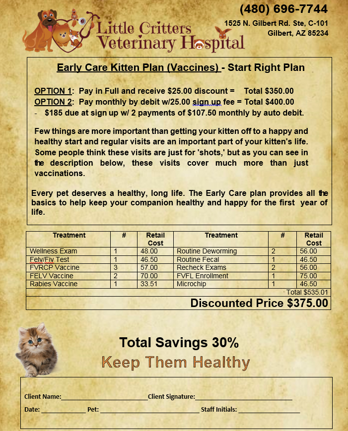 Kitten Plan - Vaccines Kitten Plan - Vaccines