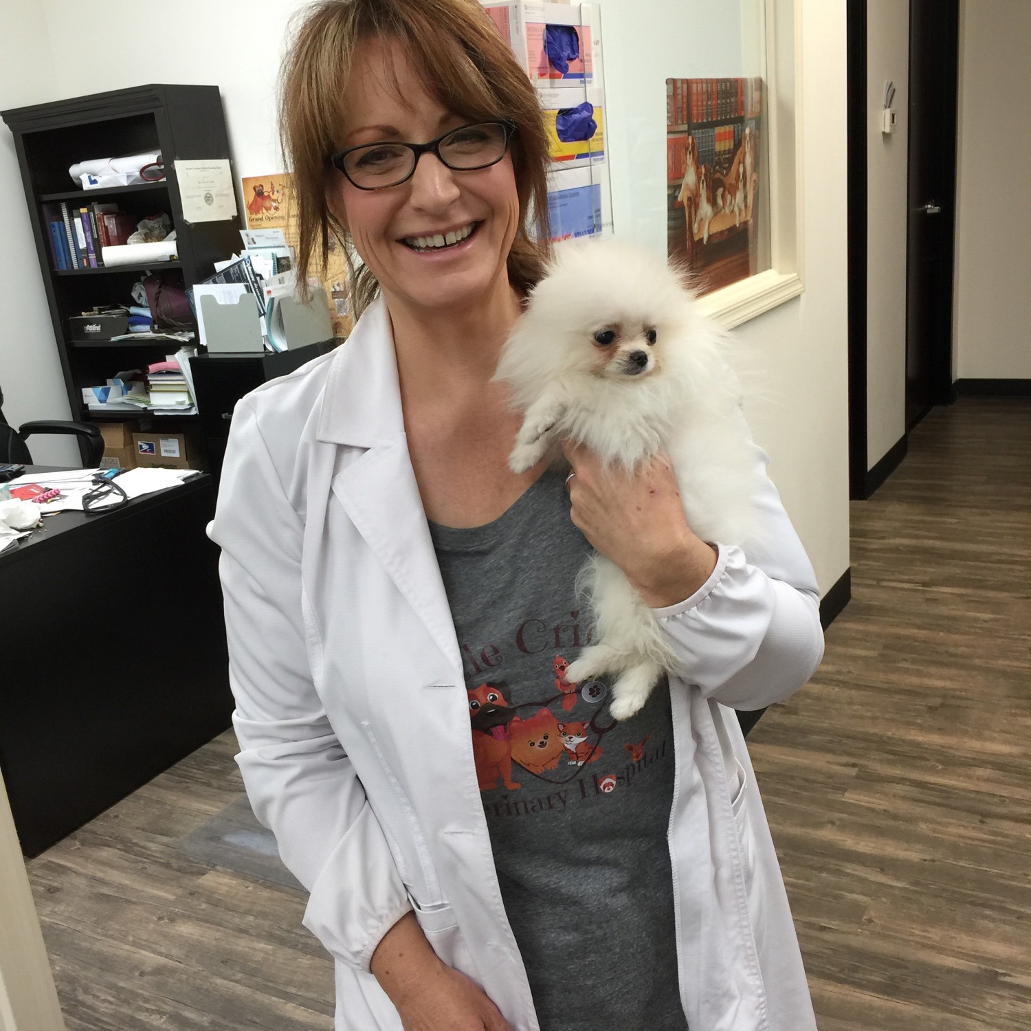 Doctor with Pomeranian Dog